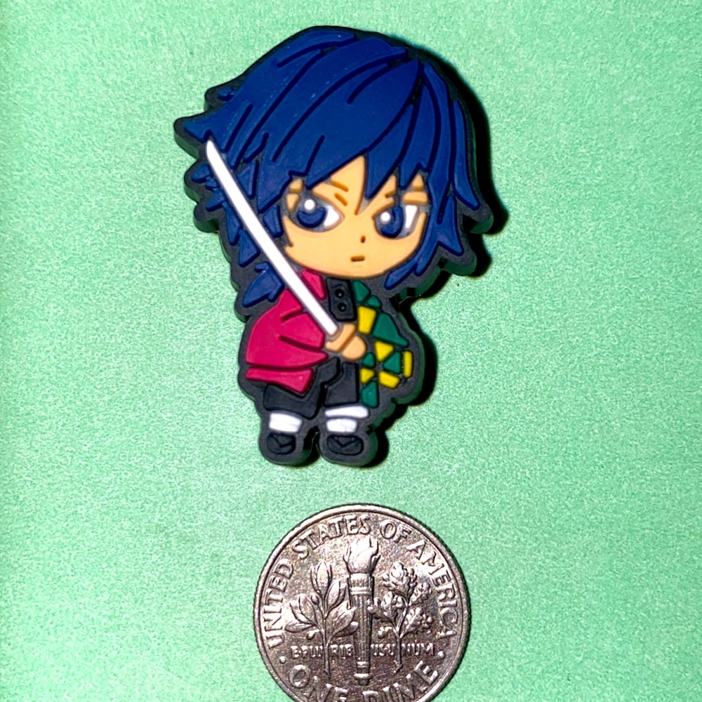 (10 for $15) Giyu Tomioka Demon Slayer Manga Anime Cosplay Crocs Shoe Charms